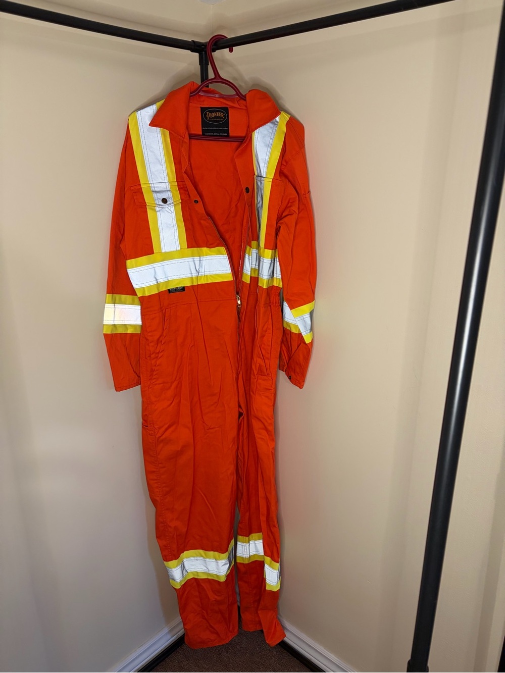 PIONEER High-Visibility Orange Utility Coverall with Reflective Stripes